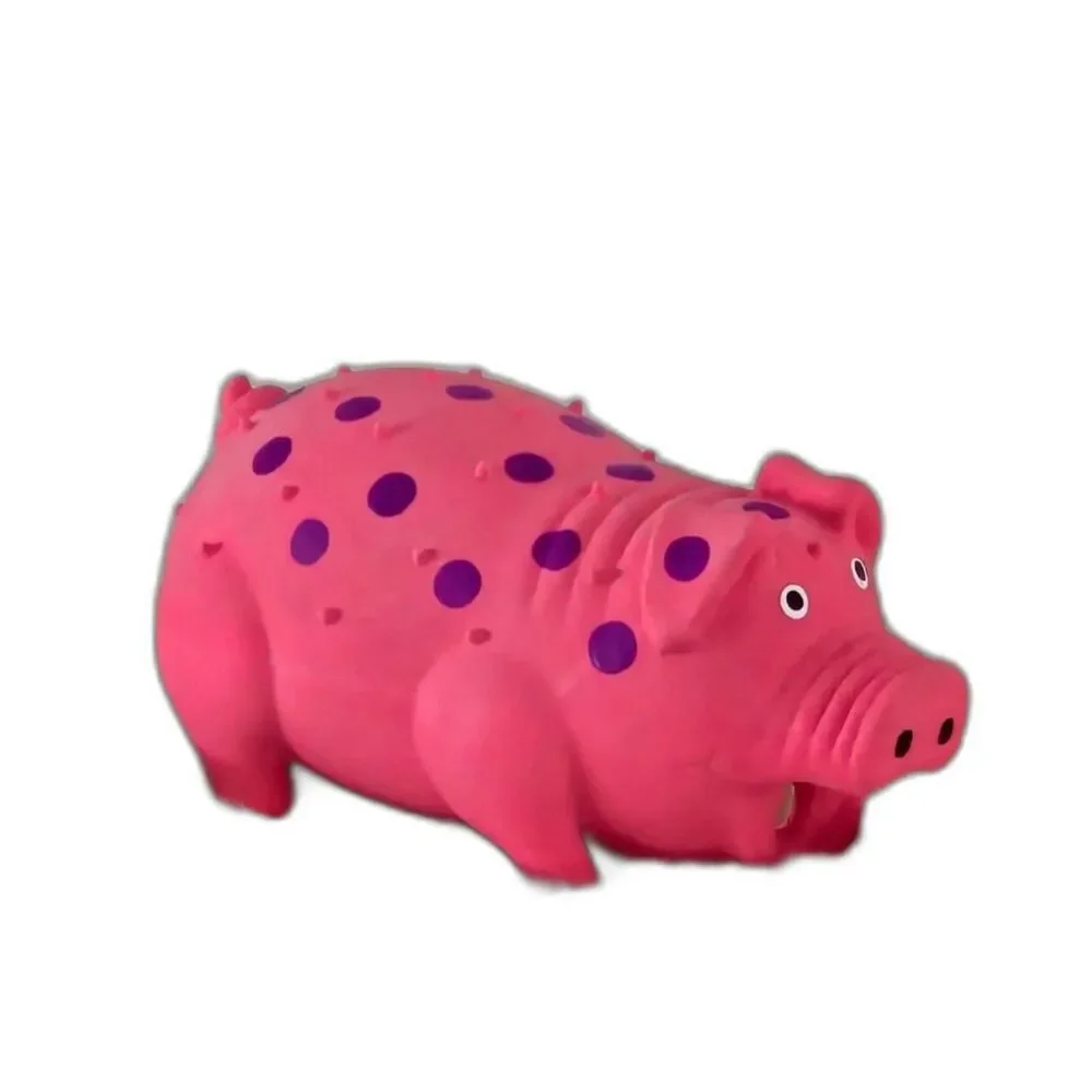 Dog Polka dot Piggy Squeaky Toy 8.5 x 4 Play